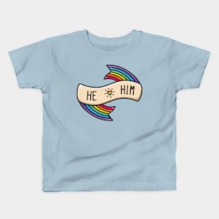 Pronoun Badge He/Him Kids T-Shirt